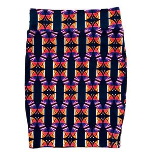 Black Geometric Butterfly Skirt LuLaRoe Cassie